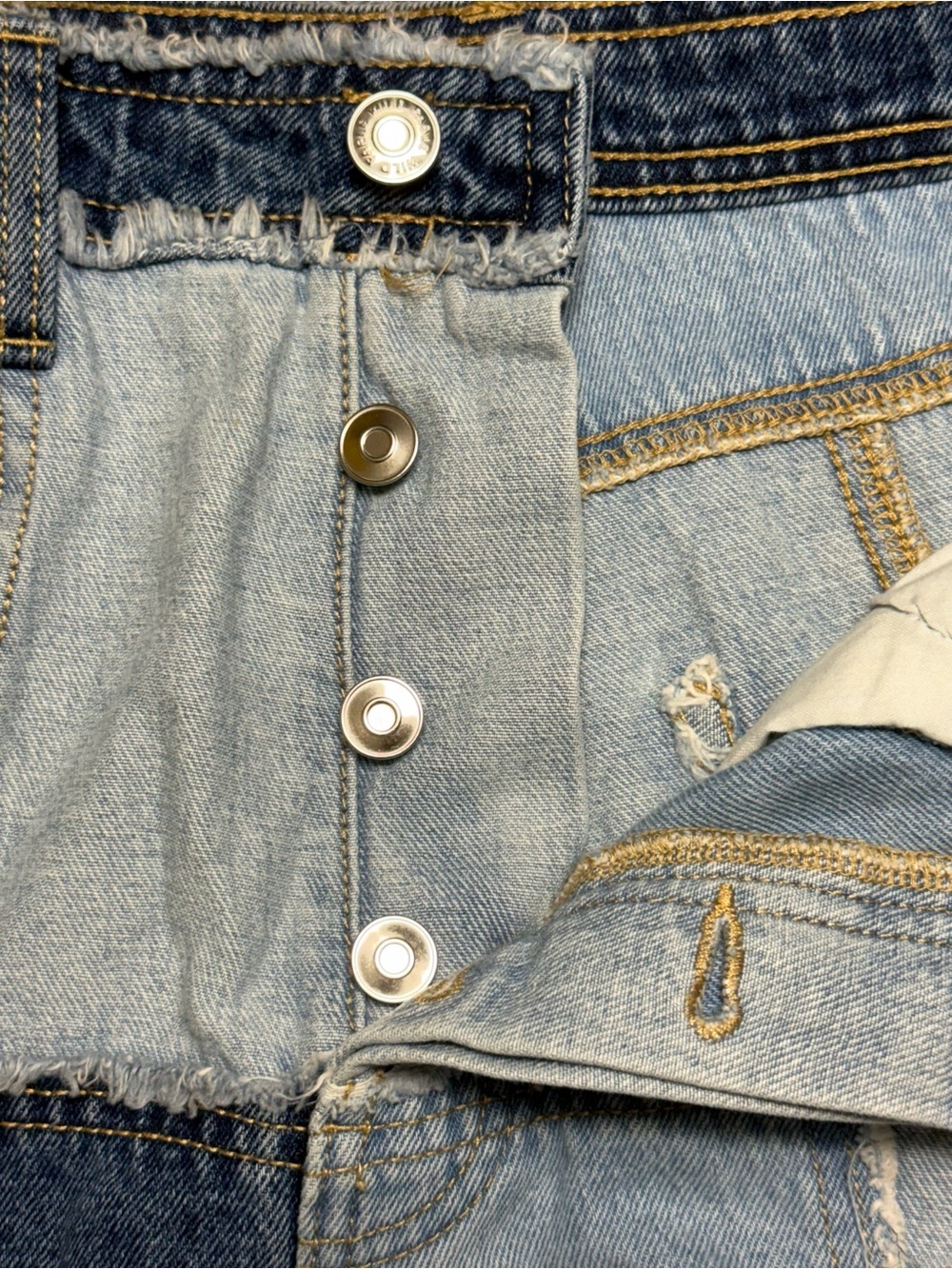 Wild Fable Highest Rise Frayed Patchwork Denim Shorts Size 4 - Picture 4 of 12